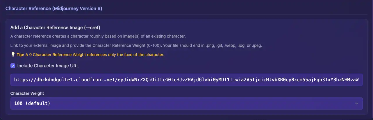 Character Reference Example